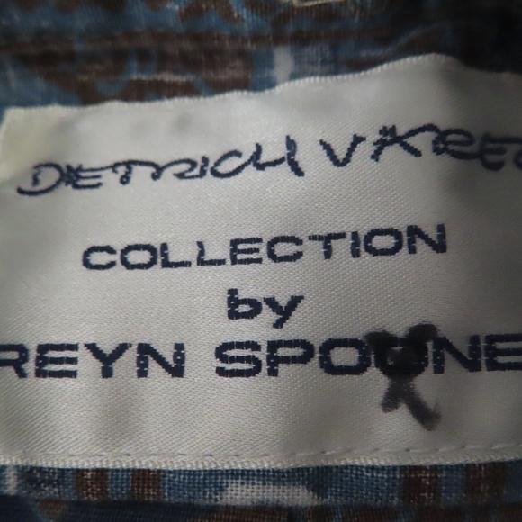 RARE Reyn Spooner SMALL Dietrich Varez Fish Hawaiian Aloha Shirt Blue Lobster M - Picture 3 of 4